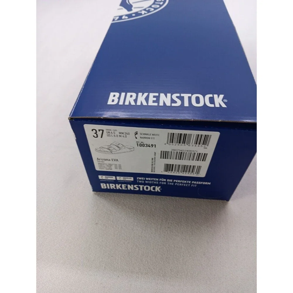 Birkenstock Arizona Essentials Sandals Women's 37/ 9-9.5 EVA Metallic Silver New